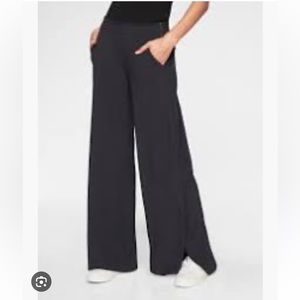 Athleta Gramercy Wide Leg Track Trouser Size 12 Blue/Black